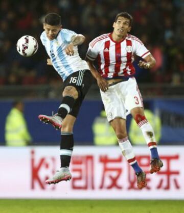 Argentina-Paraguay. Marcos Rojo y Cáceres.