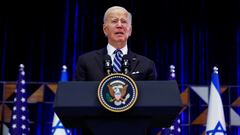 U.S. President Joe Biden delivers remarks as he visits Israel amid the ongoing conflict between Israel and Hamas, in Tel Aviv, Israel, October 18, 2023. REUTERS/Evelyn Hockstein