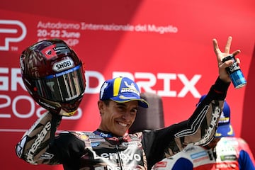Celebraci¨®n de Marc M¨¢rquez en el Aut¨®dromo Internacional del Mugello.