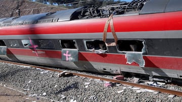 FILE PHOTO: Wreckage of a train involved in the accident, at the site of a deadly derailment of two high-speed trains near Adamuz, in Cordoba, Spain, January 20, 2026. REUTERS/Alex Gallegos/File Photo