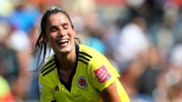 MONCTON, NB - JUNE 13: Daniela Montoya #6 of Colombia celebrates the win over France during the FIFA Women&#039;s World Cup 2015 Group F match at Moncton Stadium on June 13, 2015 in Moncton, Canada.   Elsa/Getty Images/AFP
 == FOR NEWSPAPERS, INTERNET, TELCOS &amp; TELEVISION USE ONLY ==