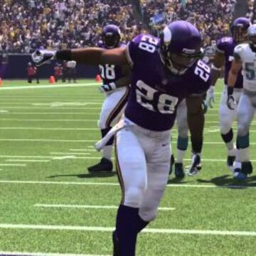 El gran Adrian Peterson, running back de los Minnesota Vikings.