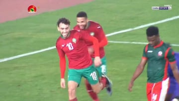 Munir festeja con Marruecos: Su primer gol en esa selección