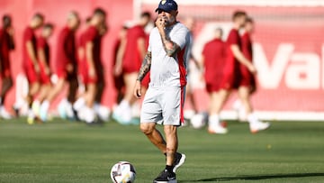 Sampaoli, en un entrenamiento reciente.