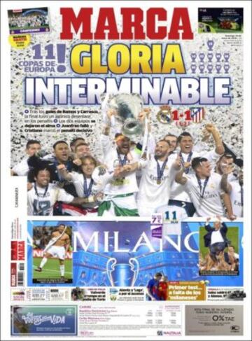 La Undécima, protagonista de las portadas de la prensa