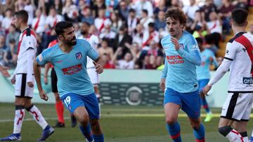 Diego Costa y Griezmann en Vallecas.