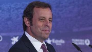 Sandro Rosell, durante una rueda de prensa.