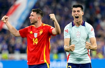 Morata celebra el pase a la final de la Eurocopa 