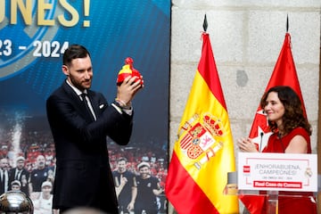 Rudy Fernández,  durante la recepción en la Comunidad de Madrid.