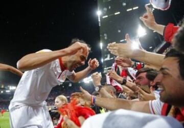 Sevilla fans embrace their Basel heroes