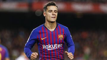 Philippe Coutinho durante el partido ante el Rayo Vallecano