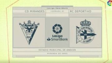 Resumen del Mirandés vs. Deportivo de LaLiga SmartBank