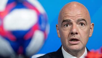 Infantino, presidente de la FIFA, durante una rueda de prensa.