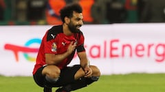 Soccer Football - Africa Cup of Nations -  Quarter Final - Egypt v Morocco -  Ahmadou Ahidjo Stadium, Yaounde, Cameroon - January 30, 2022 Egypt&#039;s Mohamed Salah celebrates after the match REUTERS/Mohamed Abd El Ghany