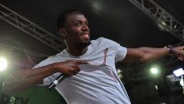 Bolt, durante uno de los actos de su marca en Moscú.