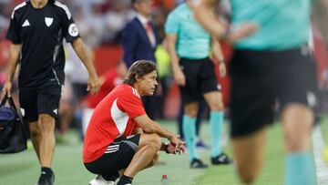 Almeyda, durante un amistoso.