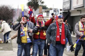 El aforo del estadio Germán Becker en Temuco será lleno en su mayoría por hinchas colombianos.