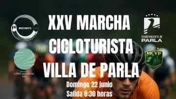 Cartel de la XXV Marcha Cicloturista Villa de Parla, que se disputará este domingo 22 de junio.