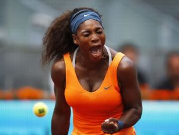 Serena Williams celebra la victoria que le da el pase a la final del Masters de Madrid