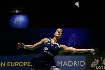 Carolina Marín durante la final del Europeo de Madrid.