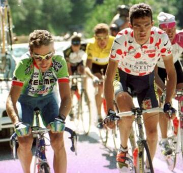 Tour de Francia, subida al Courchevel el 20 de julio de 1997, Virenque y Escartín.  
 