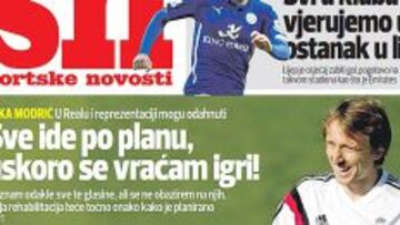 La portada del Sportske Novosti.