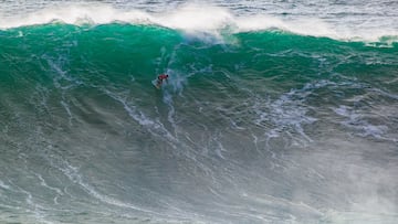 NAZARÉ, PORTUGAL - JANUARY 22: Lucas Chianca of Brazil surfs in Heat 5 at the TUDOR NAZARÉ Big Wave Challenge on January 22, 2024 at Nazaré, Portugal. (Photo by Damien Poullenot/World Surf League)