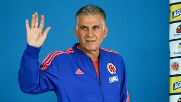 Carlos Queiroz antes de una rueda de prensa de la Selección Colombia.