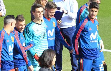 The Spain squad in Las Rozas this morning.