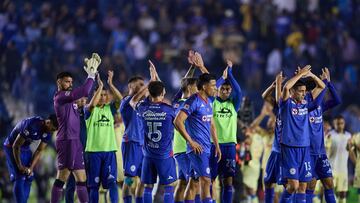 Jugadores del Cruz Azul después de la ida en contra del América.