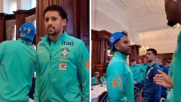 El saludo entre Militao y Rodrygo