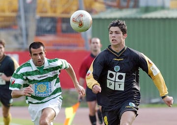 Cristiano Ronaldo durante el partido de la Copa portuguesa contra el Naval en 2003.