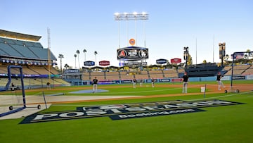 Oct 6, 2023; Los Angeles, CA, USA;  Arizona Diamondbacks on the field during the NLDS workouts at Dodgers Stadium. Mandatory Credit: Jayne Kamin-Oncea-USA TODAY Sports