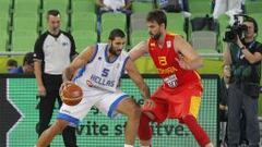 Marc Gasol defiende a Bourousis. Grecia y Espa&ntilde;a son las dos principales favoritas a la medalla de oro.
 
 
 
 
 
 
  
 
  
 
 
 
 
 
  
 
 
 
 
  
 
 
 
 
 
 
  
 
 
 
 
  
 