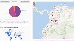 Mapa del coronavirus en Colombia