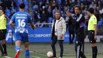 Óscar Cano y Raúl en Riazor.