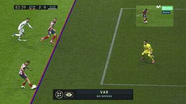 El VAR trazó mal la línea en el segundo gol del Atlético