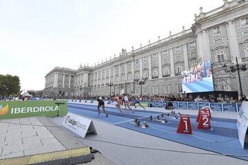 La Plaza de Oriente de la capital española se vistió de gala ante el Palacio Real para vivir una jornada diferente de atletismo al aire libre.