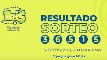 Resultados Lotería Tris Extra hoy: ganadores y números premiados | 25 de febrero
