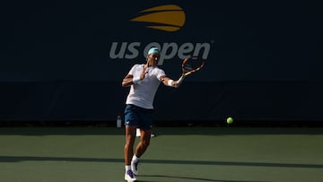 Rafael Nadal in a practice session at USTA Billie Jean King National Tennis Center on August 27, 2022.