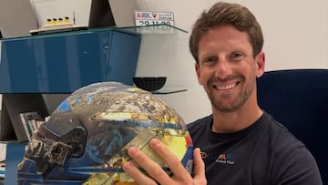 Grosjean recupera el casco de su accidente: “No sé si estaba preparado”