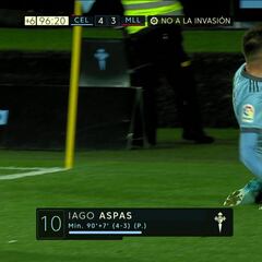 Aspas se aprovecha del tema de la jornada para resolver en el 97' el partido más loco de LaLiga