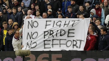  Villa Park - 9/4/16
 Aston Villa fans hold up a banner in protest 
 