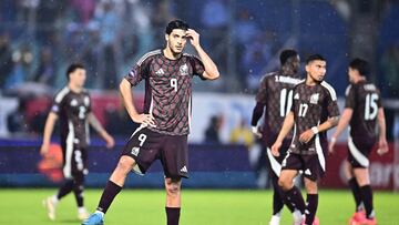 Raul Jimenez of Mexico during the Quarterfinals first leg match between Honduras and Mexican National Team (Mexico) as part of the Concacaf Nations League 2024-2025 at Francisco Morazan Stadium on November 15, 2024 in San Pedro Sula, Honduras.