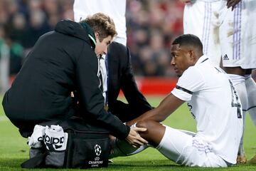 Alaba came off early at Anfield with his latest injury setback.