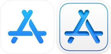 A la izquierda el antiguo icono de la App Store, a la derecha el nuevo