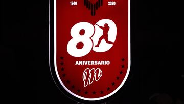 during the presentation of the logo commemorating the 80th Anniversary of the Red Devils of Mexico of the Mexican Baseball League, at the Alfredo Harp Helu Stadium, on February 25, 2020.
<b><br>
durante la presentacion del logo conmemorativo al 80 Aniversario de los Diablos Rojos de Mexico de la Liga Mexicana de Beisbol, en el Estadio Alfredo Harp Helu, el 25 de Febrero de 2020.