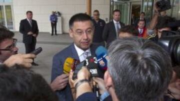 Josep Mar&iacute;a Bartomeu atendi&oacute; a los medios en Inglaterra.