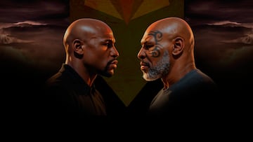 Floyd Mayweather (izquierda) y Mike Tyson, frente a frente en un fotomontaje.