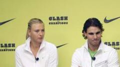 Nadal y Sharapova en una acto promocional en el Torneo de Indian Wells.